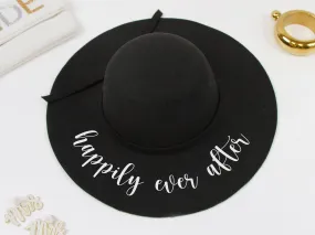 Happily Ever After Black Felt Floppy Hat