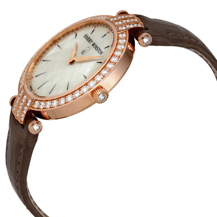 Harry Winston Premier Mother Of Pearl Dial Ladies Diamond Watch PRNQHM36RR008
