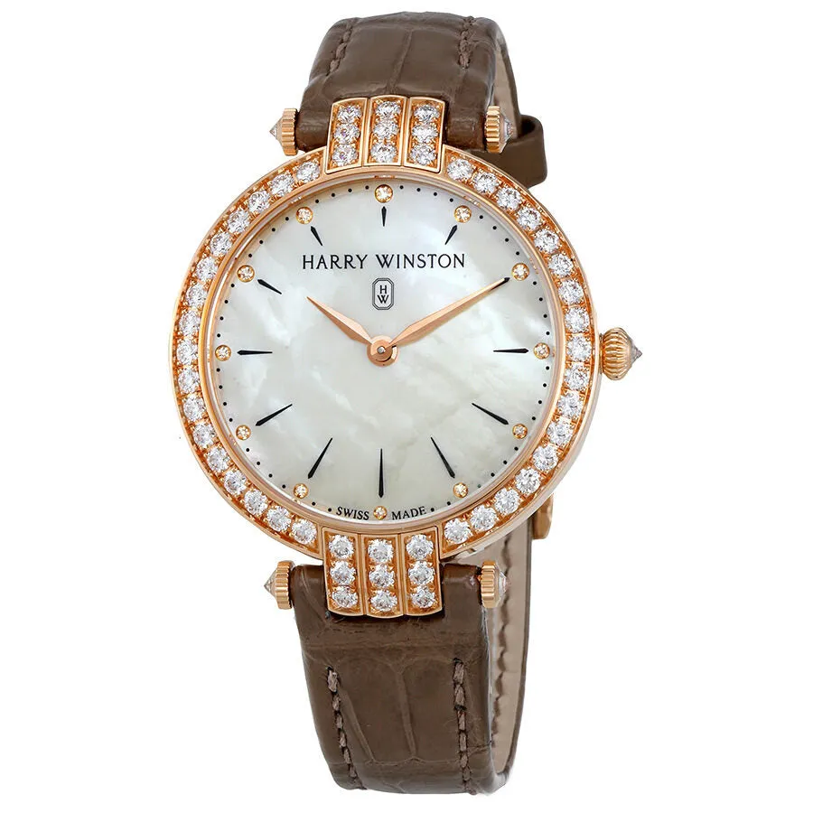 Harry Winston Premier Mother Of Pearl Dial Ladies Diamond Watch PRNQHM36RR008