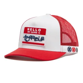 Hello Interlock Knit Trucker Hat Snow - AW23