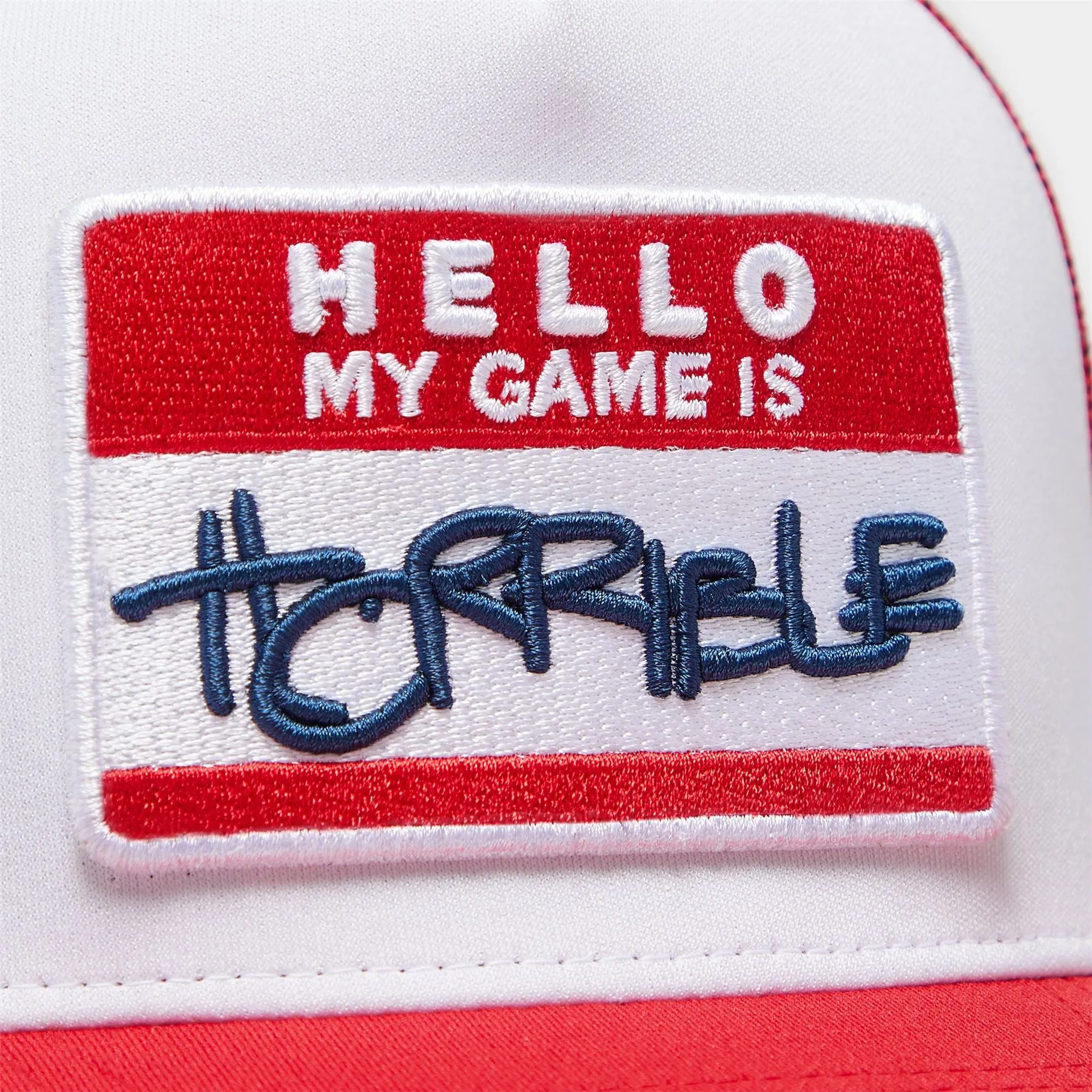 Hello Interlock Knit Trucker Hat Snow - AW23
