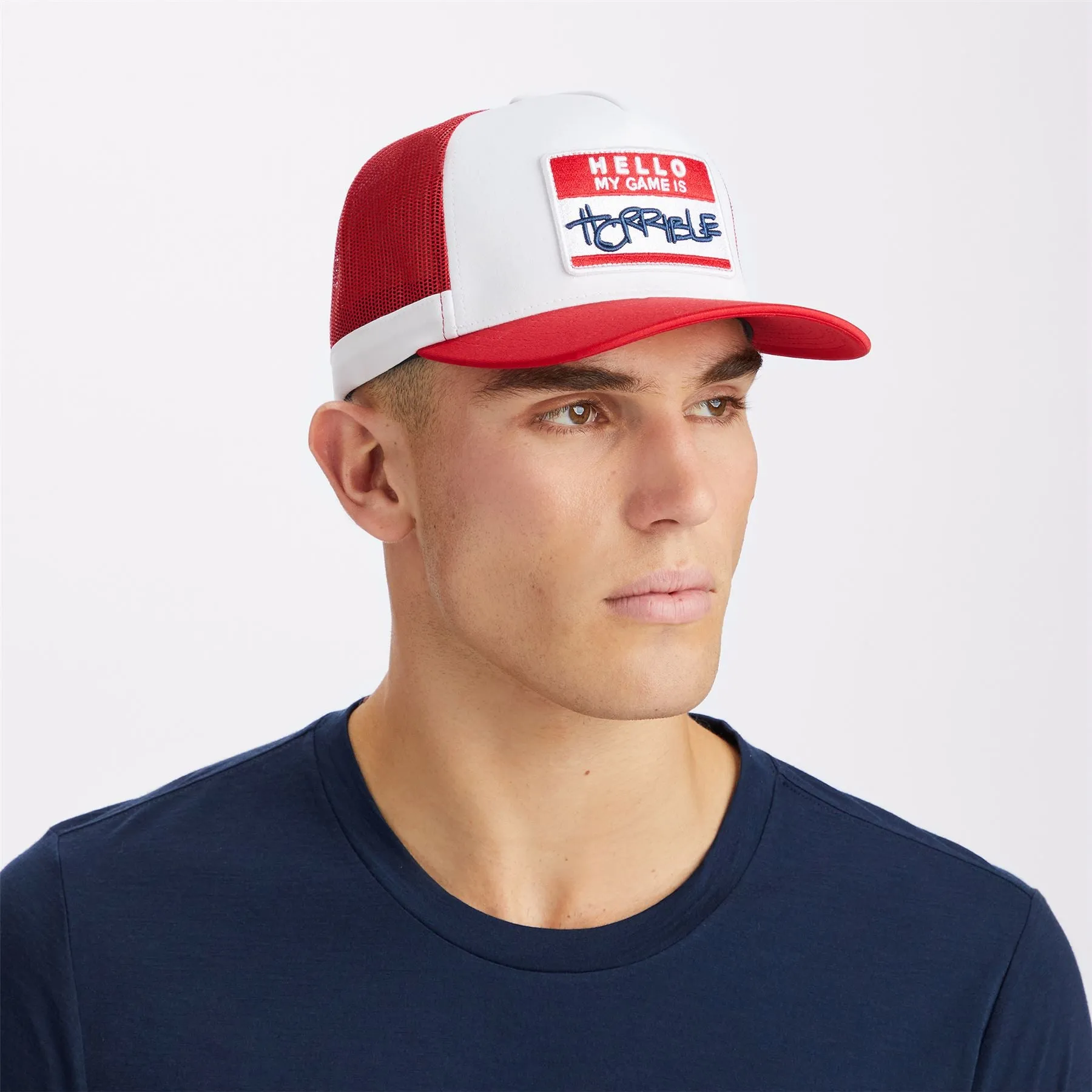 Hello Interlock Knit Trucker Hat Snow - AW23