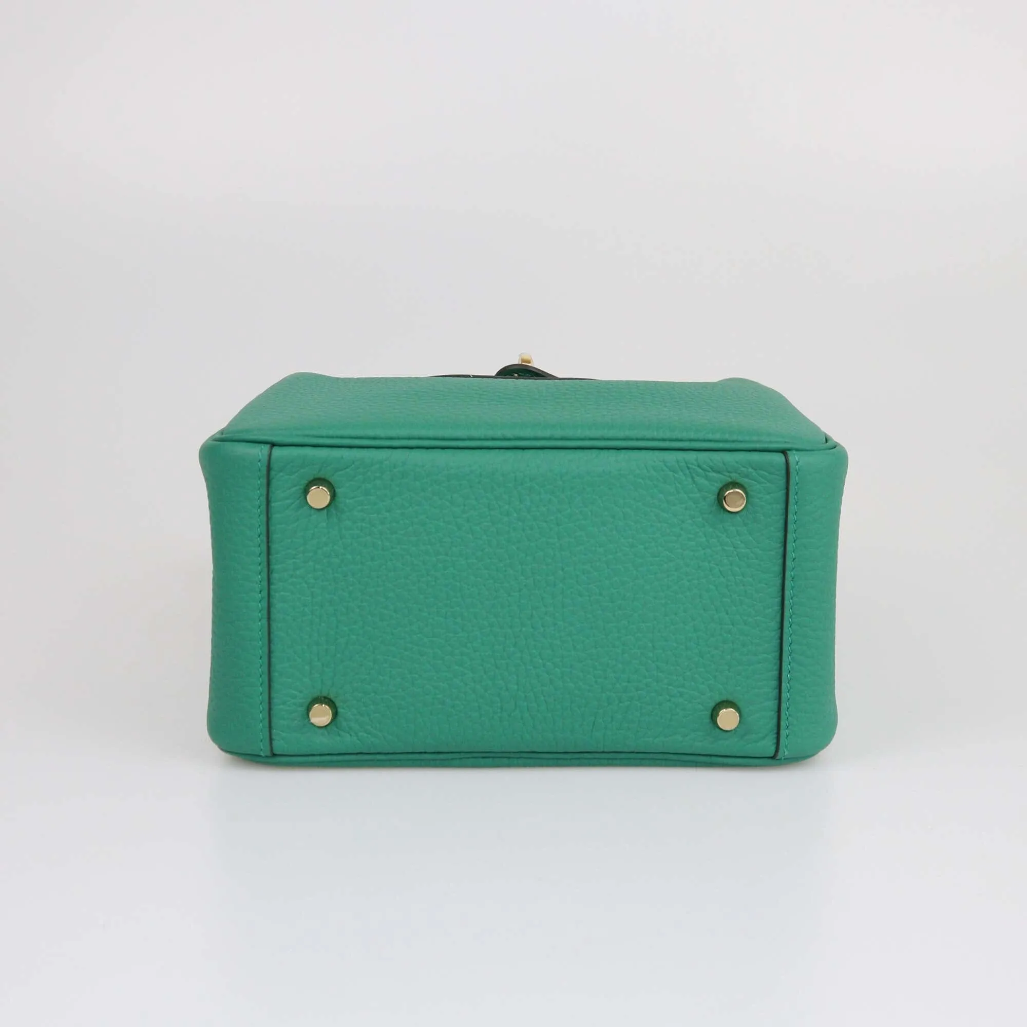 Hermes Vert Vertigo Cleamence Leather Lindy Mini GHW Bag