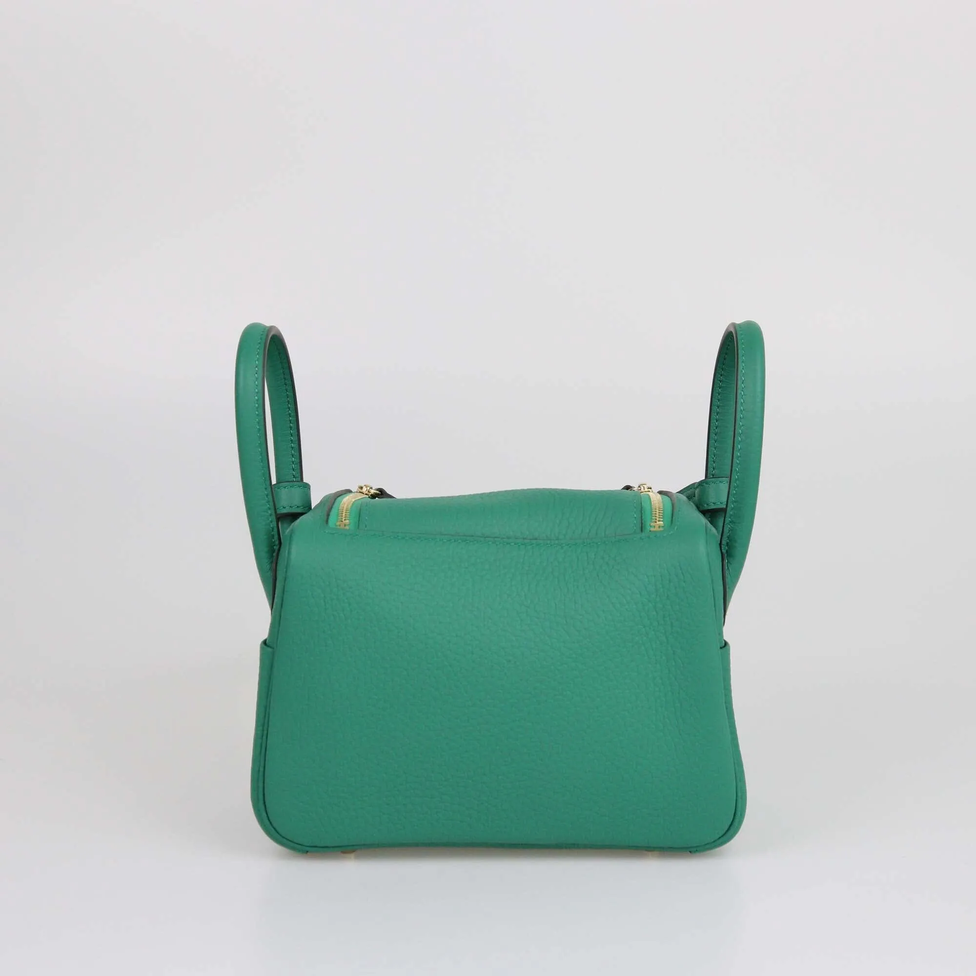 Hermes Vert Vertigo Cleamence Leather Lindy Mini GHW Bag