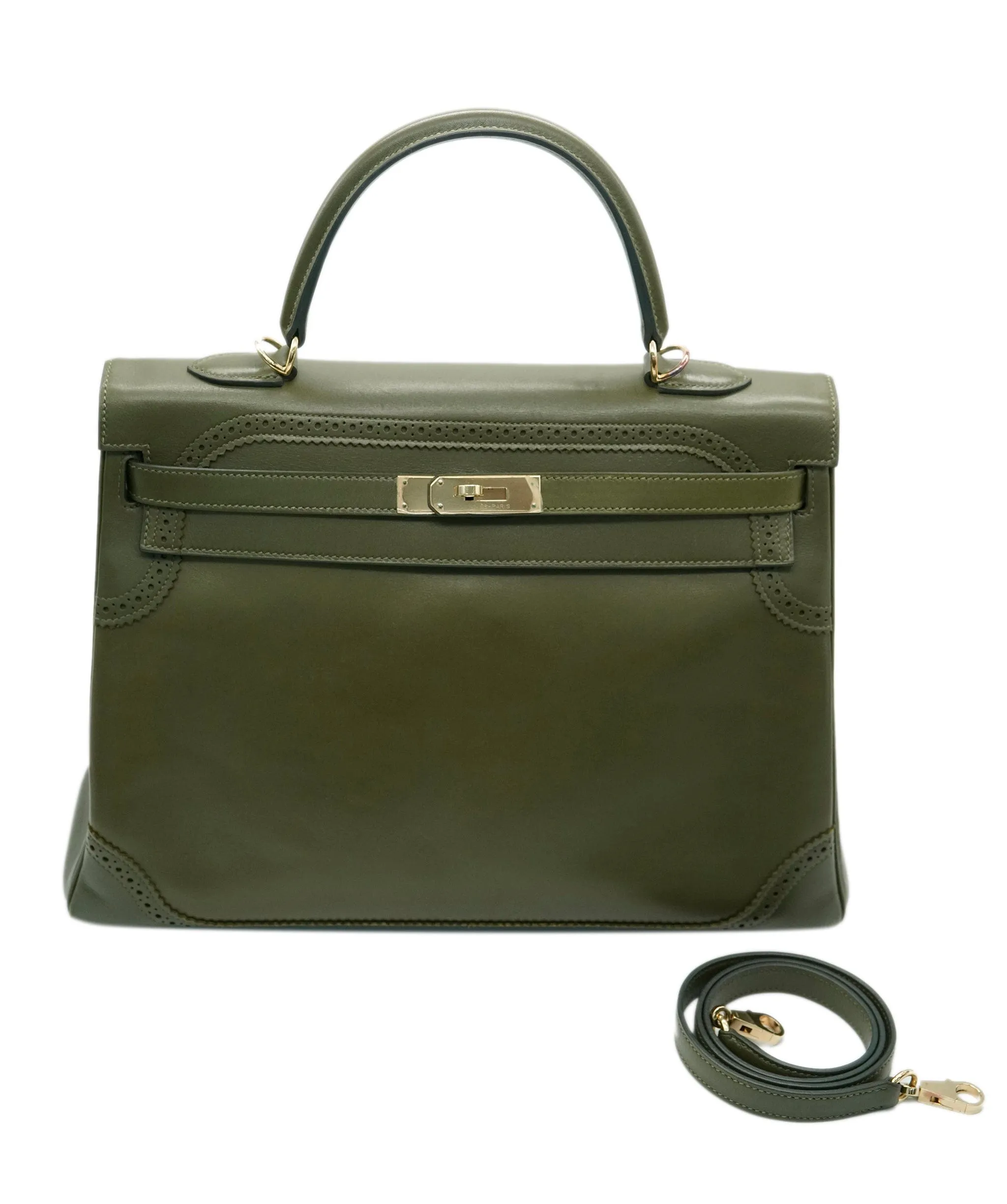 Hermès Kelly 35 Ghillies Vert Veronese Tadelakt GHW ASC4960