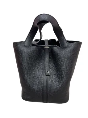 Hermès Picotin 22 Black Clemence PHW #A SKTR1004