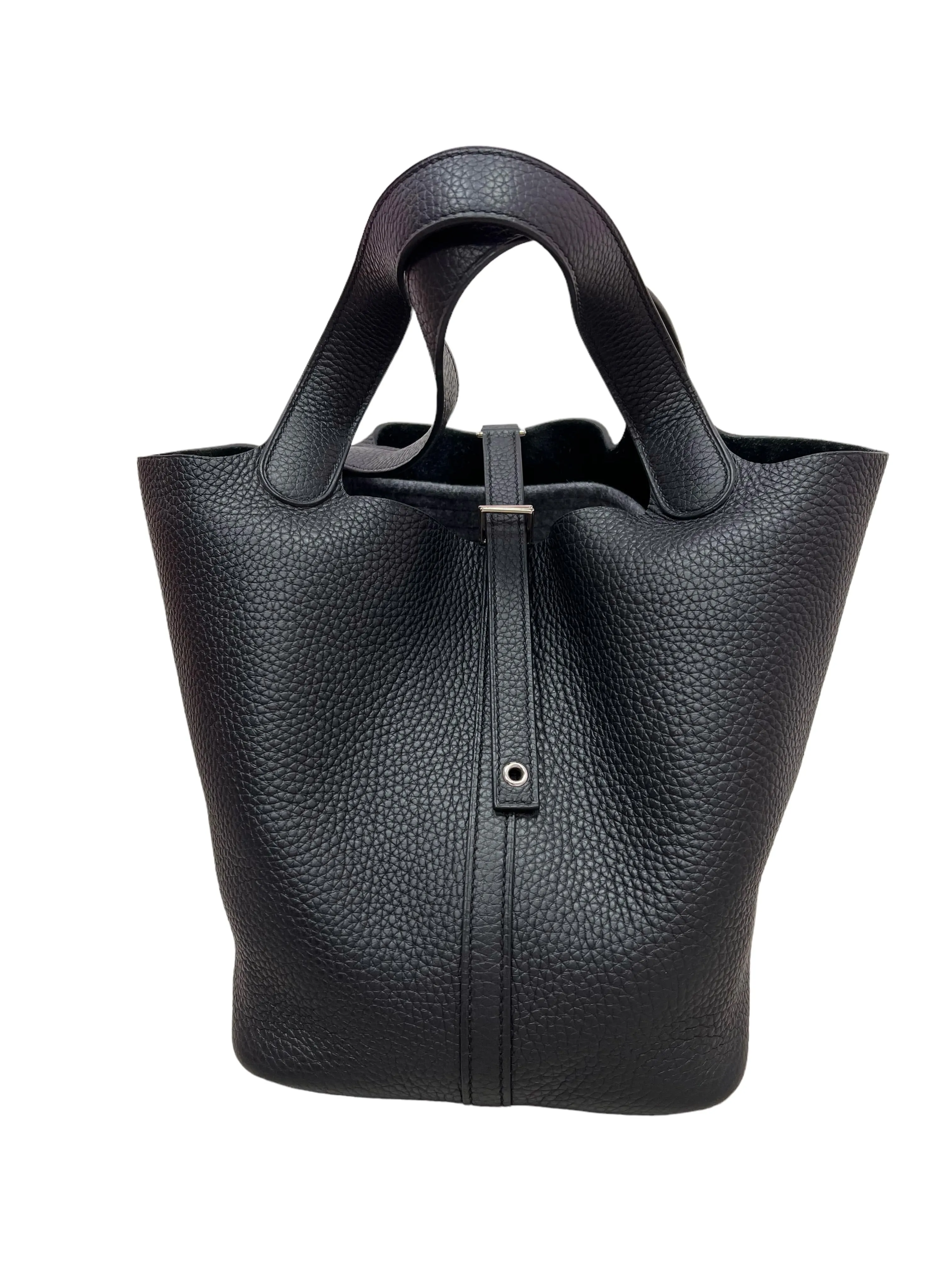 Hermès Picotin 22 Black Clemence PHW #A SKTR1004