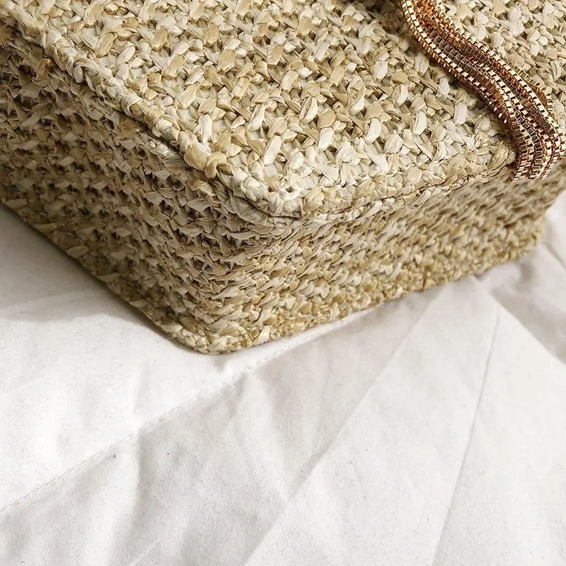 Hexagon Mulit Style Straw leather Handbag