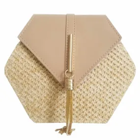 Hexagon Woven Leather Handbag