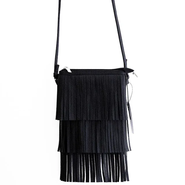 Hot Sale Mini Tassel Women Handbags Messenger Bag Ladies Crossbody Bag Vintage Small Phone Bag Bolsa Feminina