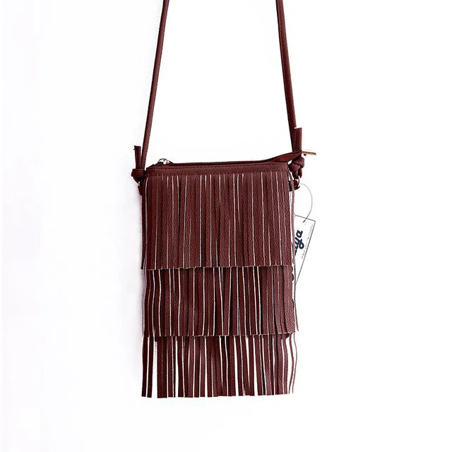Hot Sale Mini Tassel Women Handbags Messenger Bag Ladies Crossbody Bag Vintage Small Phone Bag Bolsa Feminina