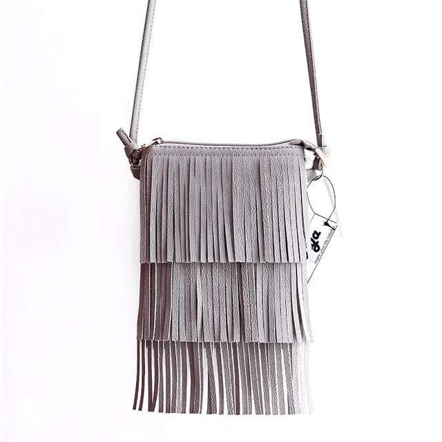 Hot Sale Mini Tassel Women Handbags Messenger Bag Ladies Crossbody Bag Vintage Small Phone Bag Bolsa Feminina