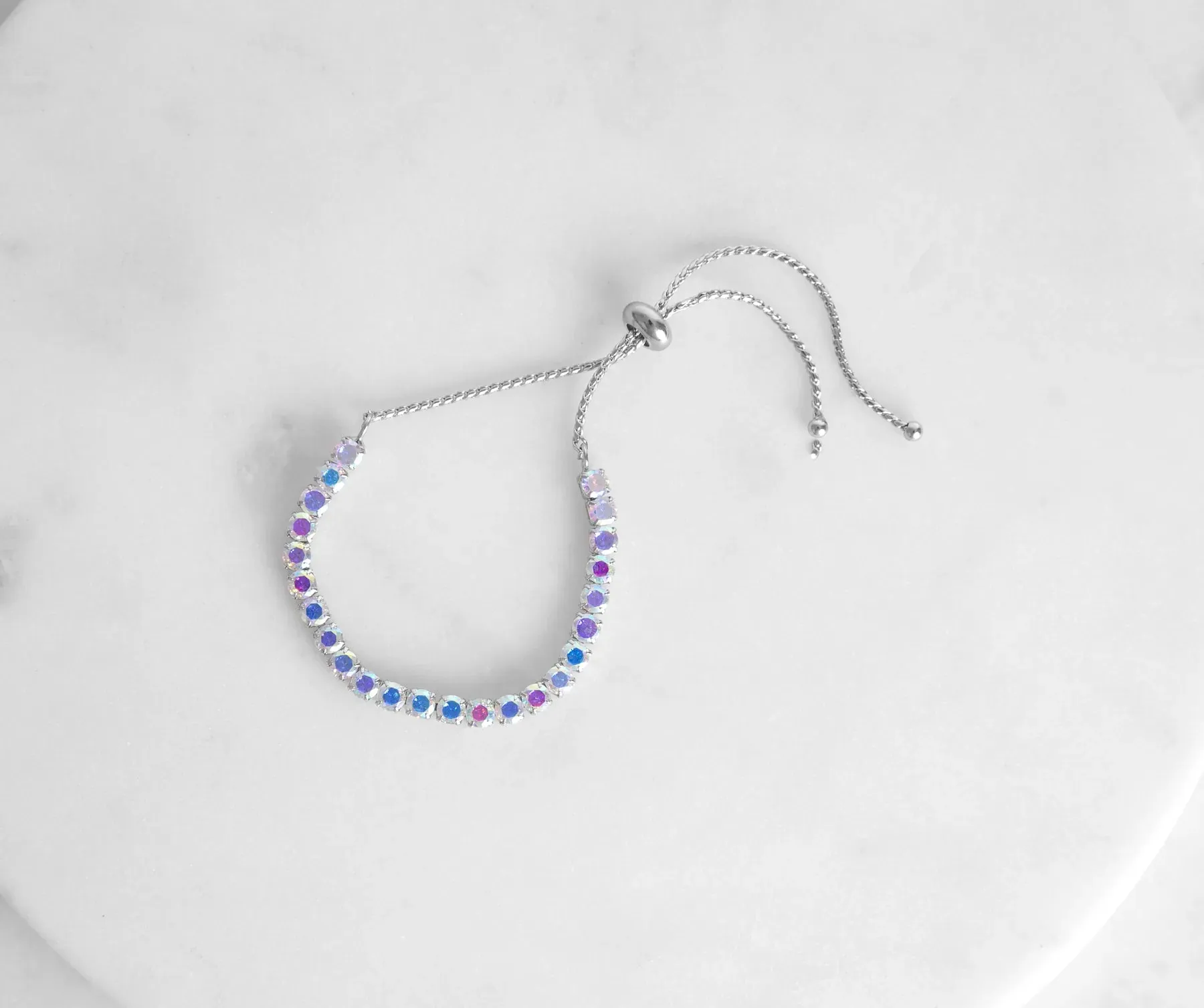 Iridescent Cubic Zirconia Bolo Bracelet