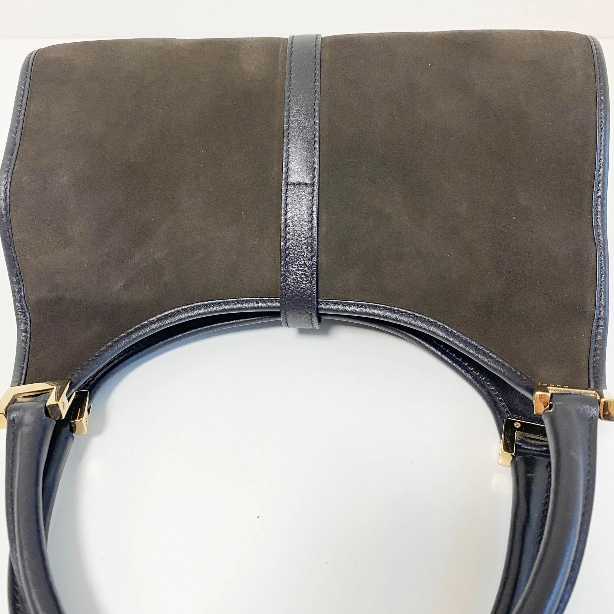 Jackie Dark Green Suede Shoulder Bag
