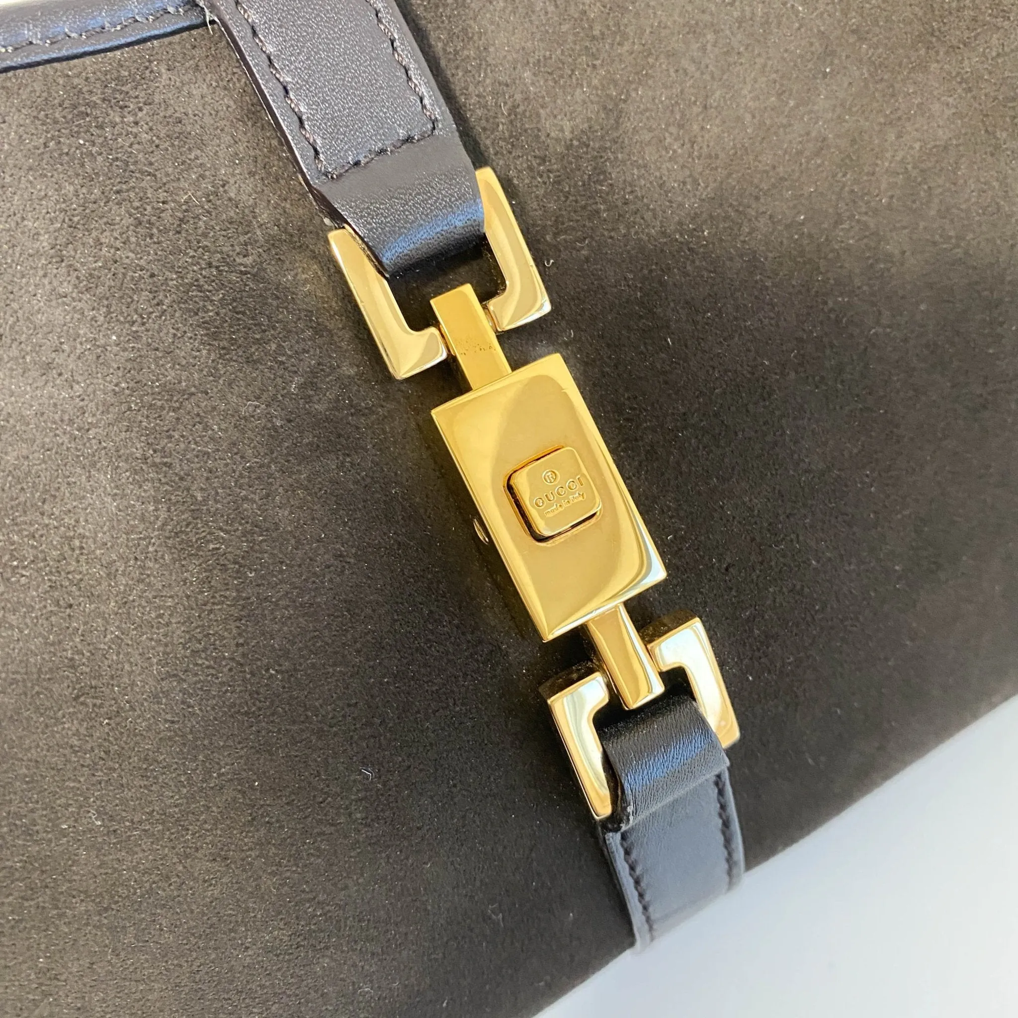 Jackie Dark Green Suede Shoulder Bag