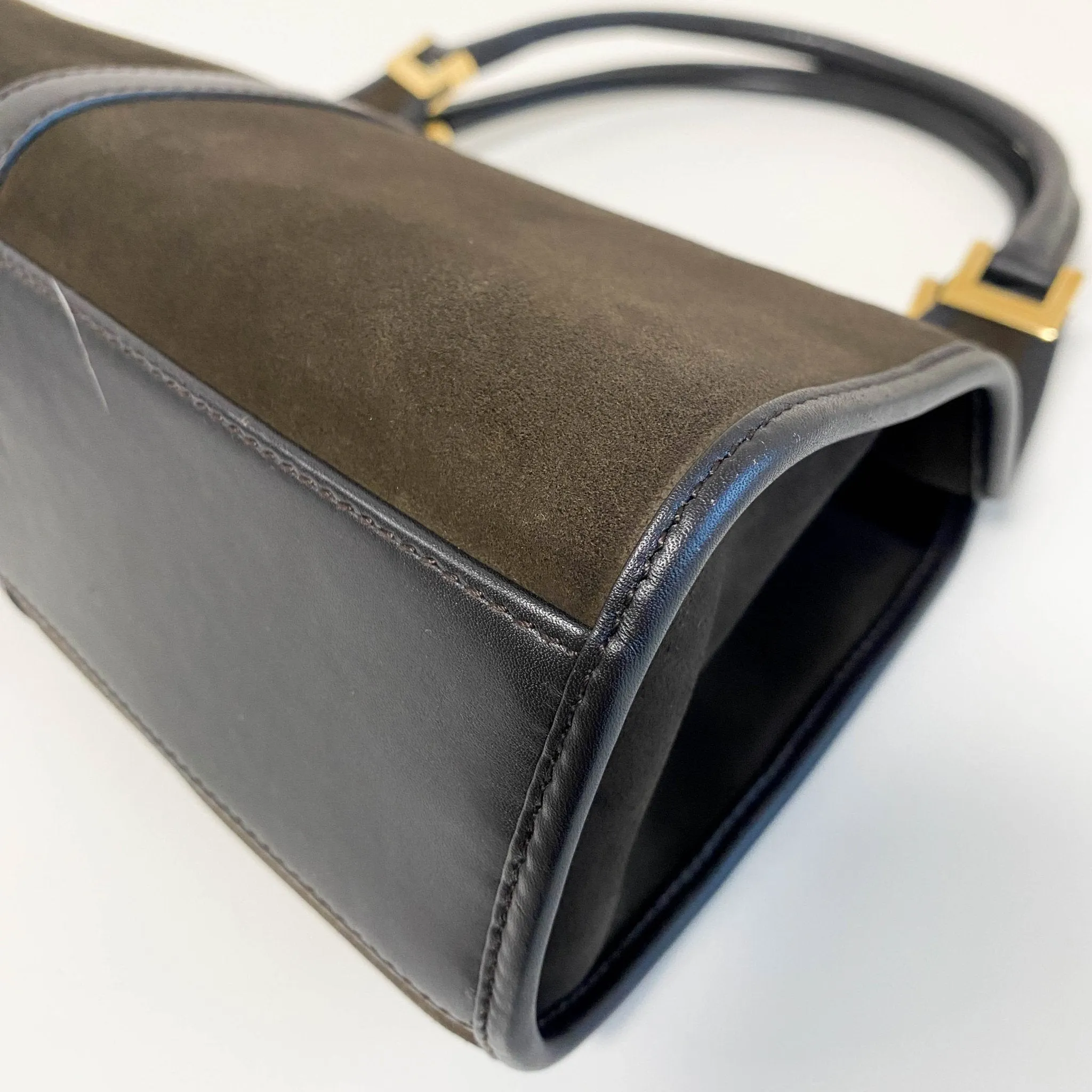 Jackie Dark Green Suede Shoulder Bag