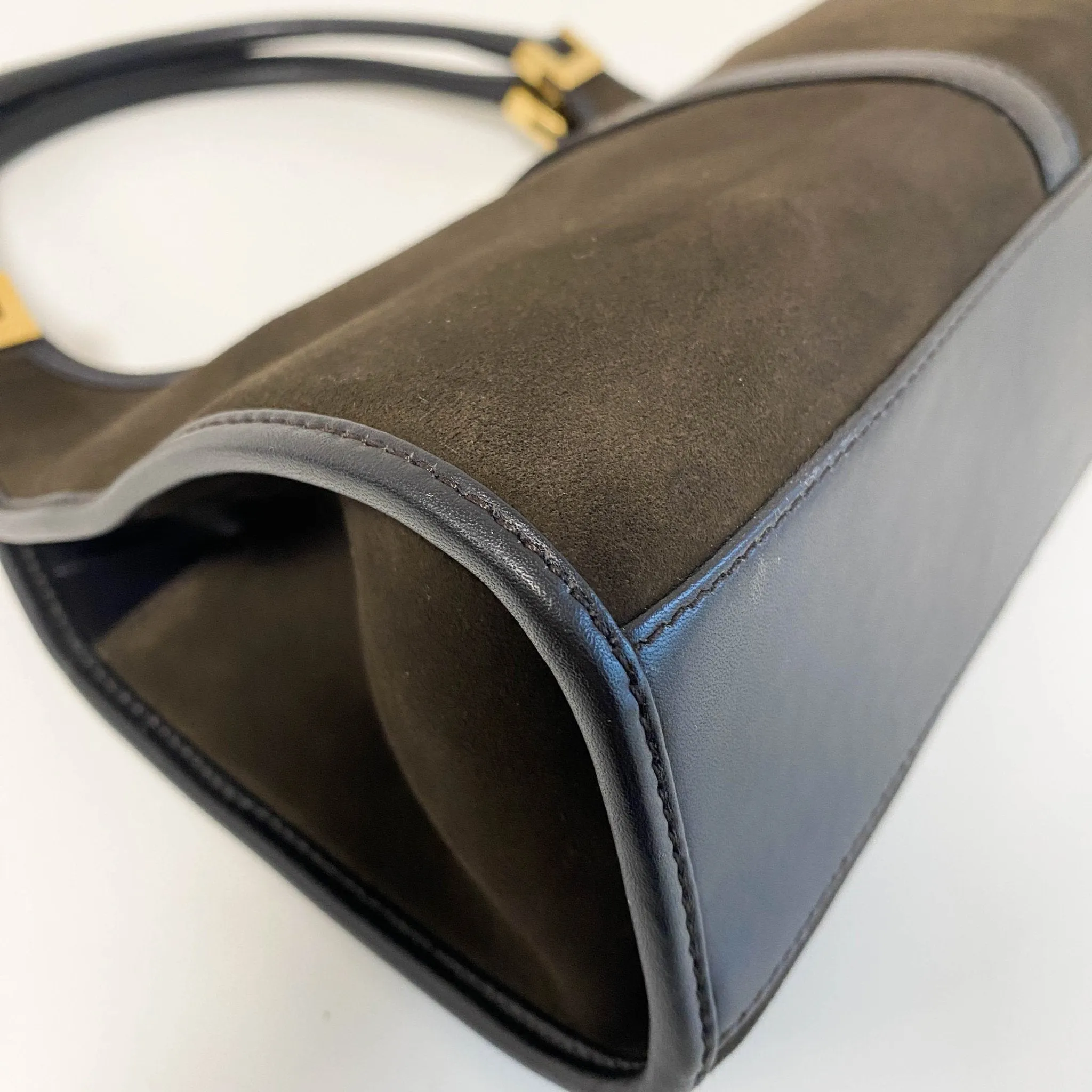 Jackie Dark Green Suede Shoulder Bag
