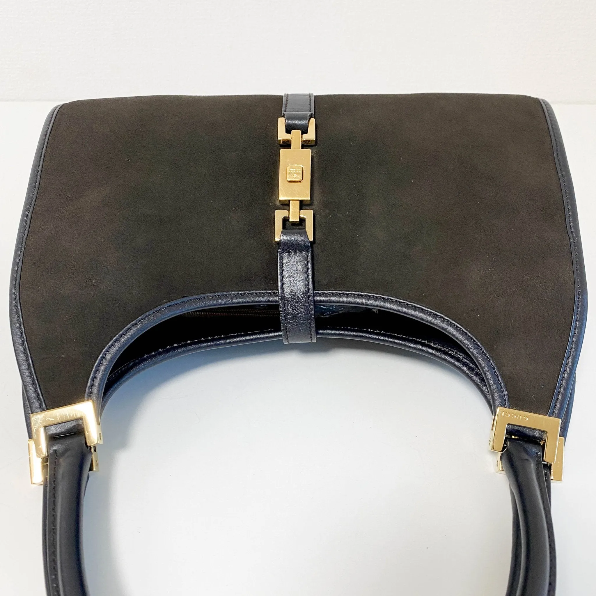 Jackie Dark Green Suede Shoulder Bag