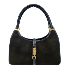 Jackie Dark Green Suede Shoulder Bag