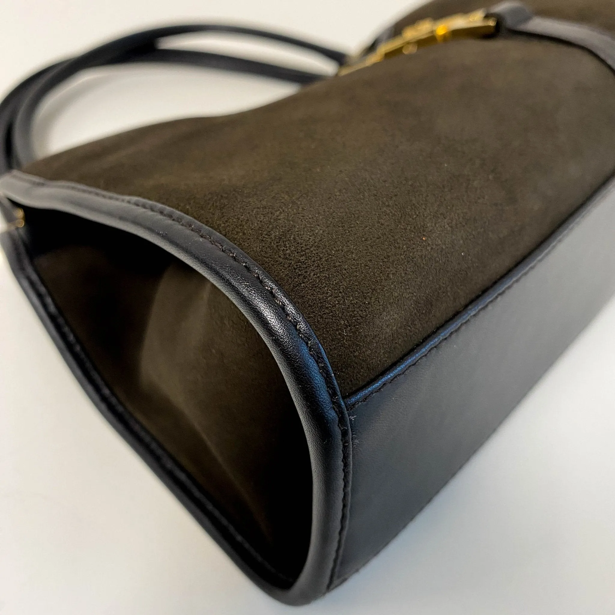 Jackie Dark Green Suede Shoulder Bag