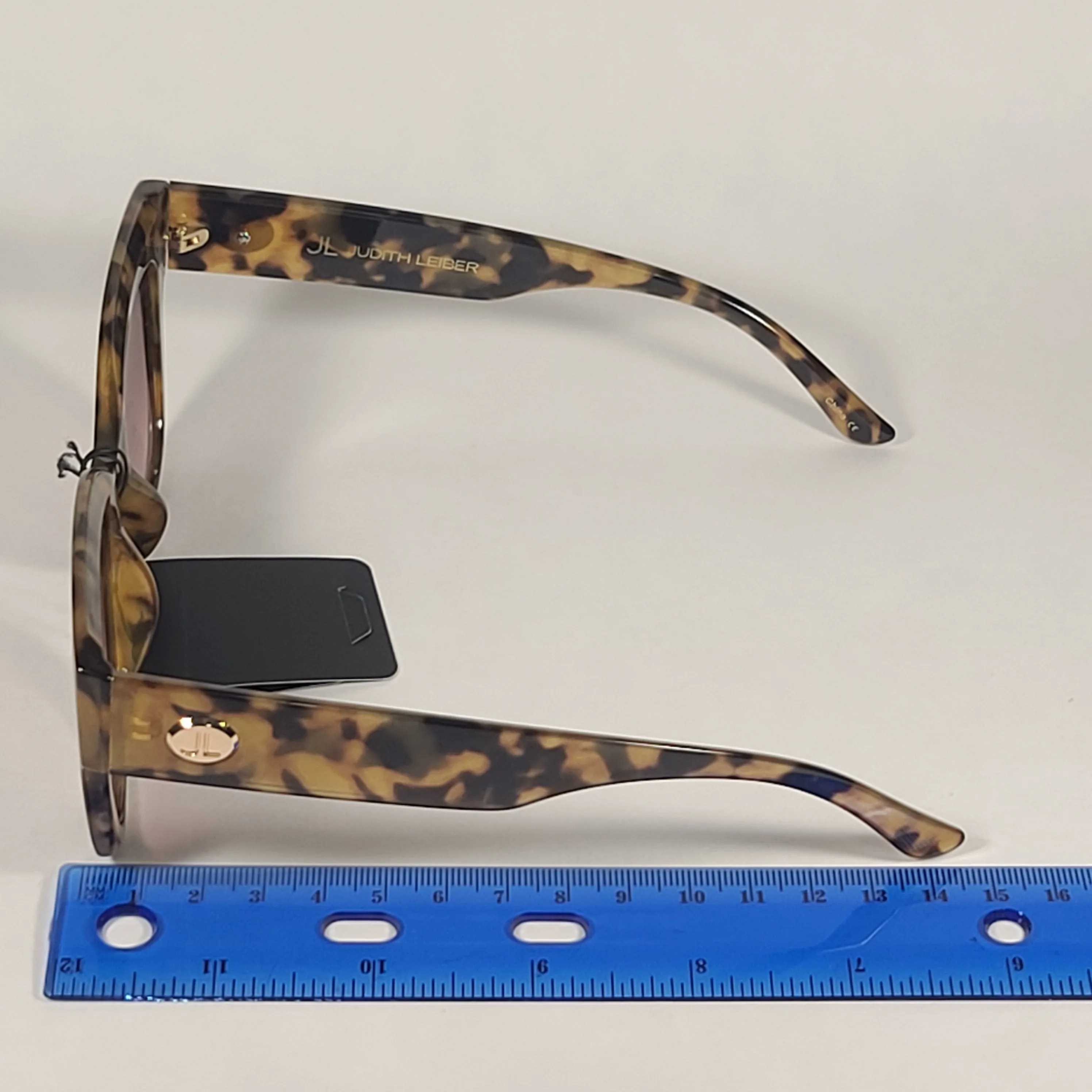 JL By Judith Leiber Foxy Square Sunglasses Milk Tortoise Frame Brown Gradient Lens