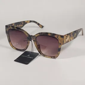 JL By Judith Leiber Foxy Square Sunglasses Milk Tortoise Frame Brown Gradient Lens
