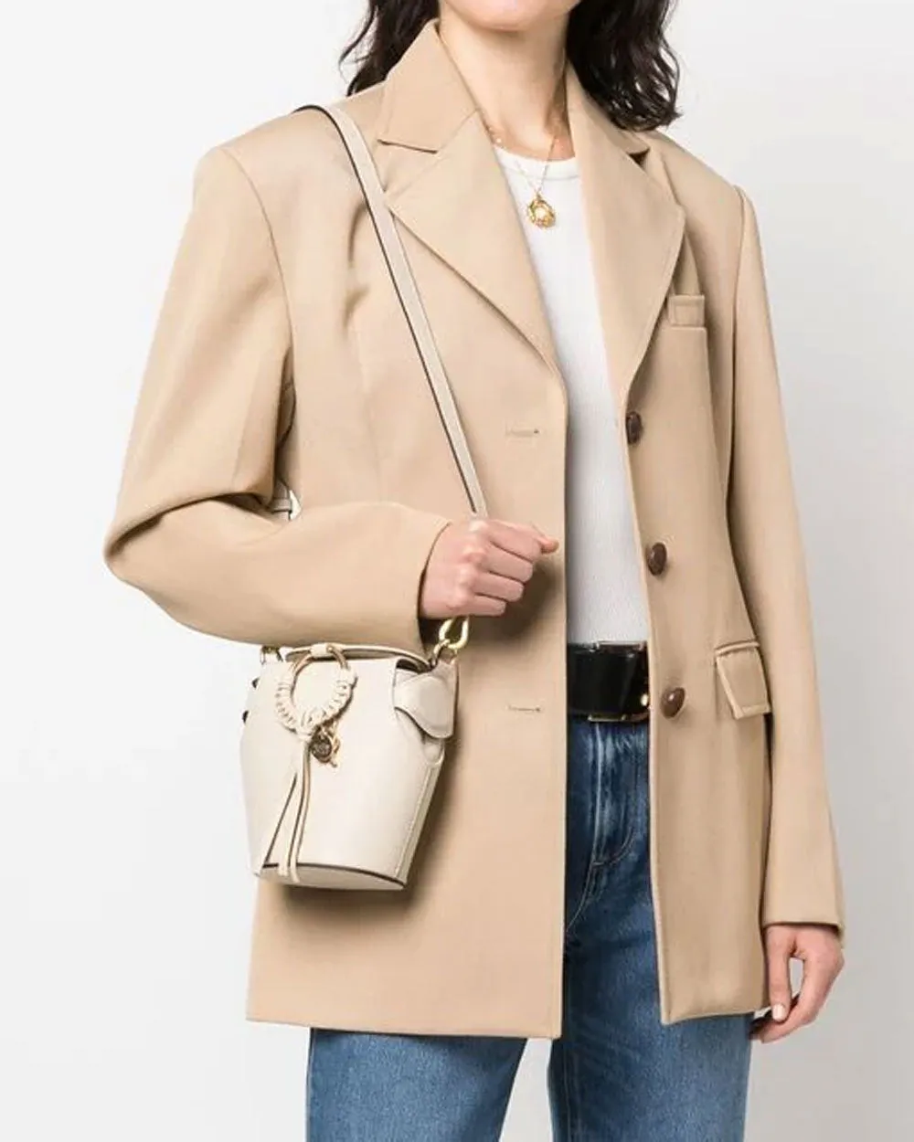 Joan Box Bag in Cement Beige