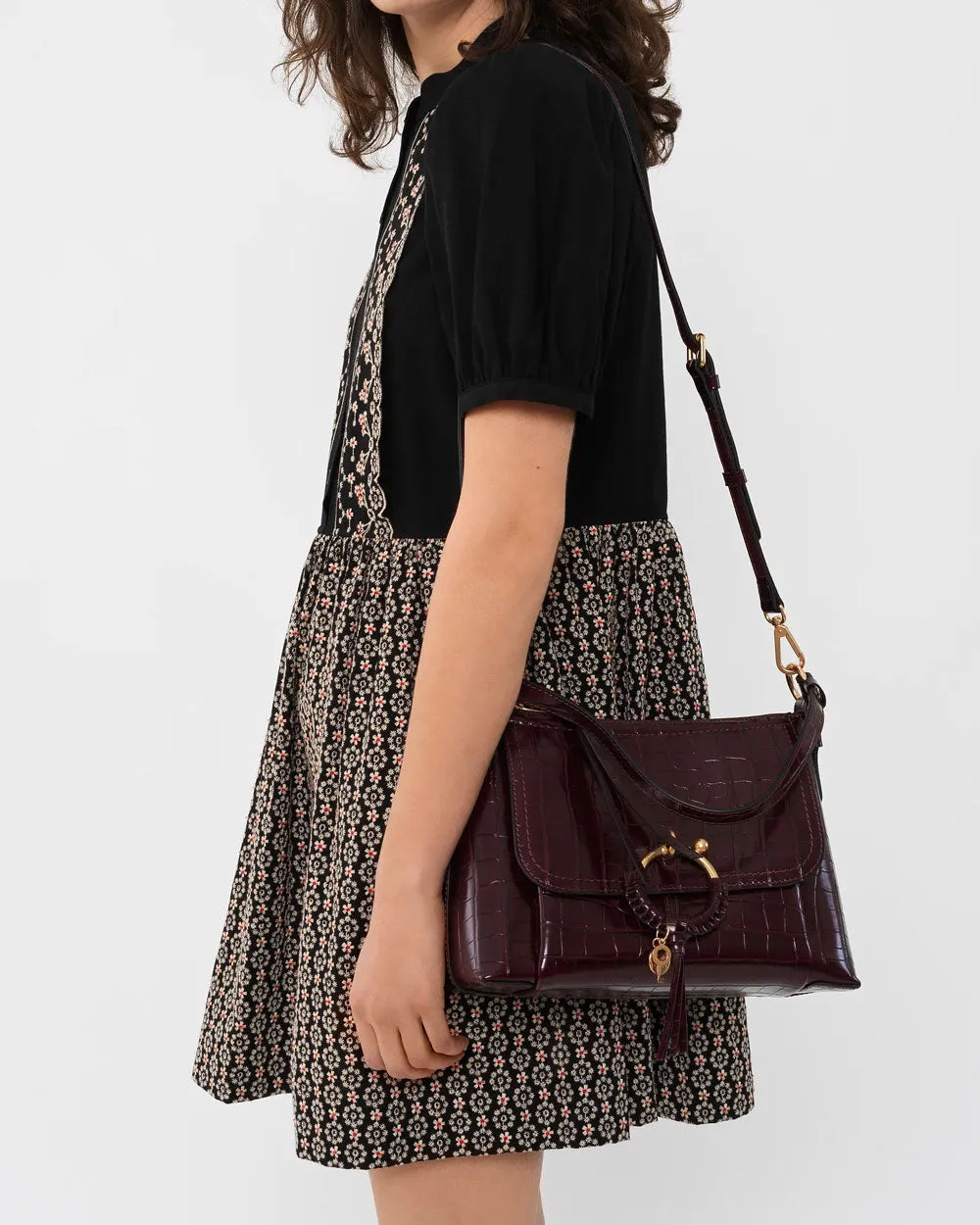 Joan Small Cross Body Bag in Dark Brown