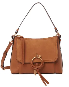 Joan Small Suede Hobo Bag in Caramello