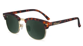 Knockaround Matte Tortoise Shell and Gold Brooklines Unisex Polarized Sunglasses