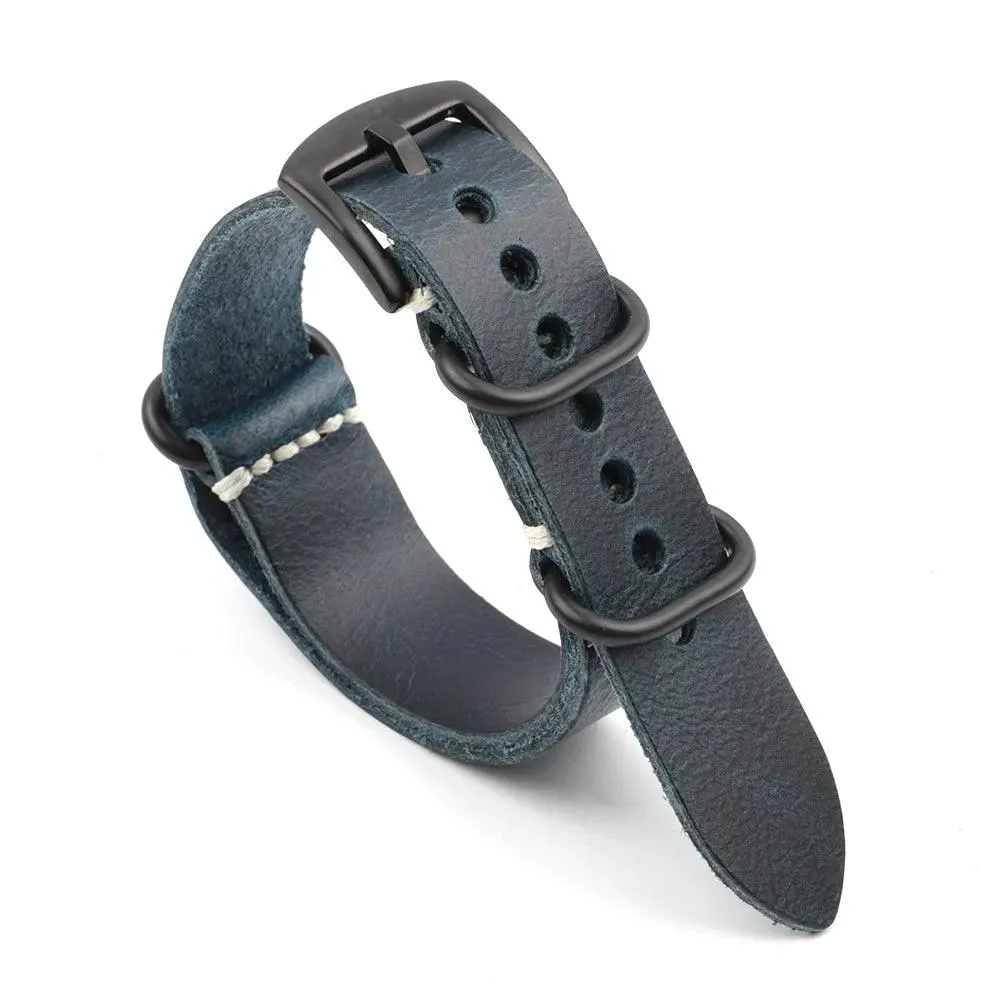 KZL029O Cowhide Genuine Leather Zulu Watch Straps