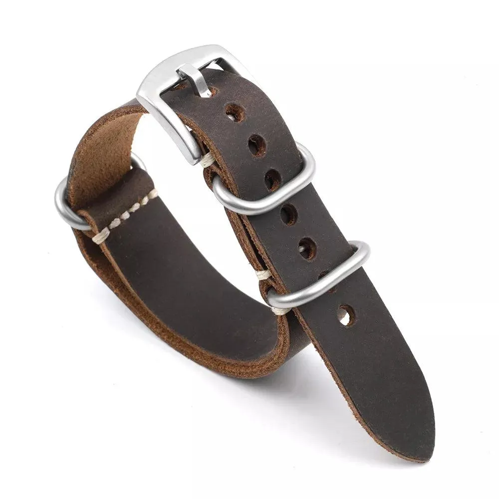KZL029O Cowhide Genuine Leather Zulu Watch Straps