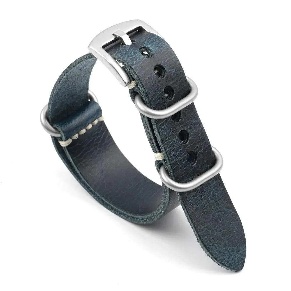 KZL029O Cowhide Genuine Leather Zulu Watch Straps