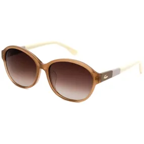 Lacoste Unisex Sunglasses - Transparent Brown/Beige Oval Frame | LACOSTE L808SA 264