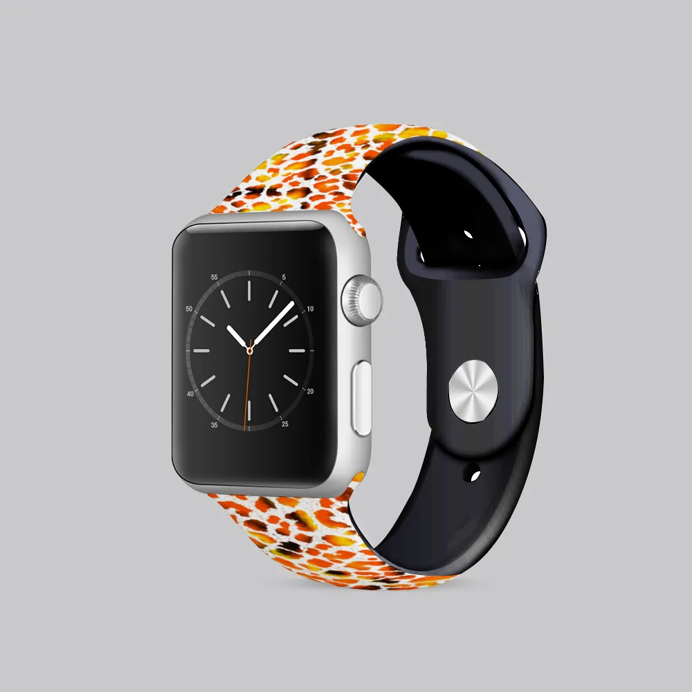 Leopard Fire Apple iWatch Replacement Strap TPU Rubber (FWS)