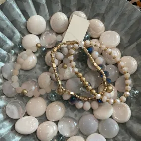 Light pink/ gold stack bracelet