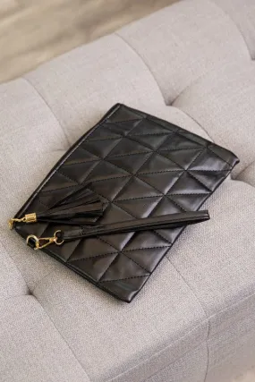 Livy Triangle Block Quilted Clutch in 3 Colors