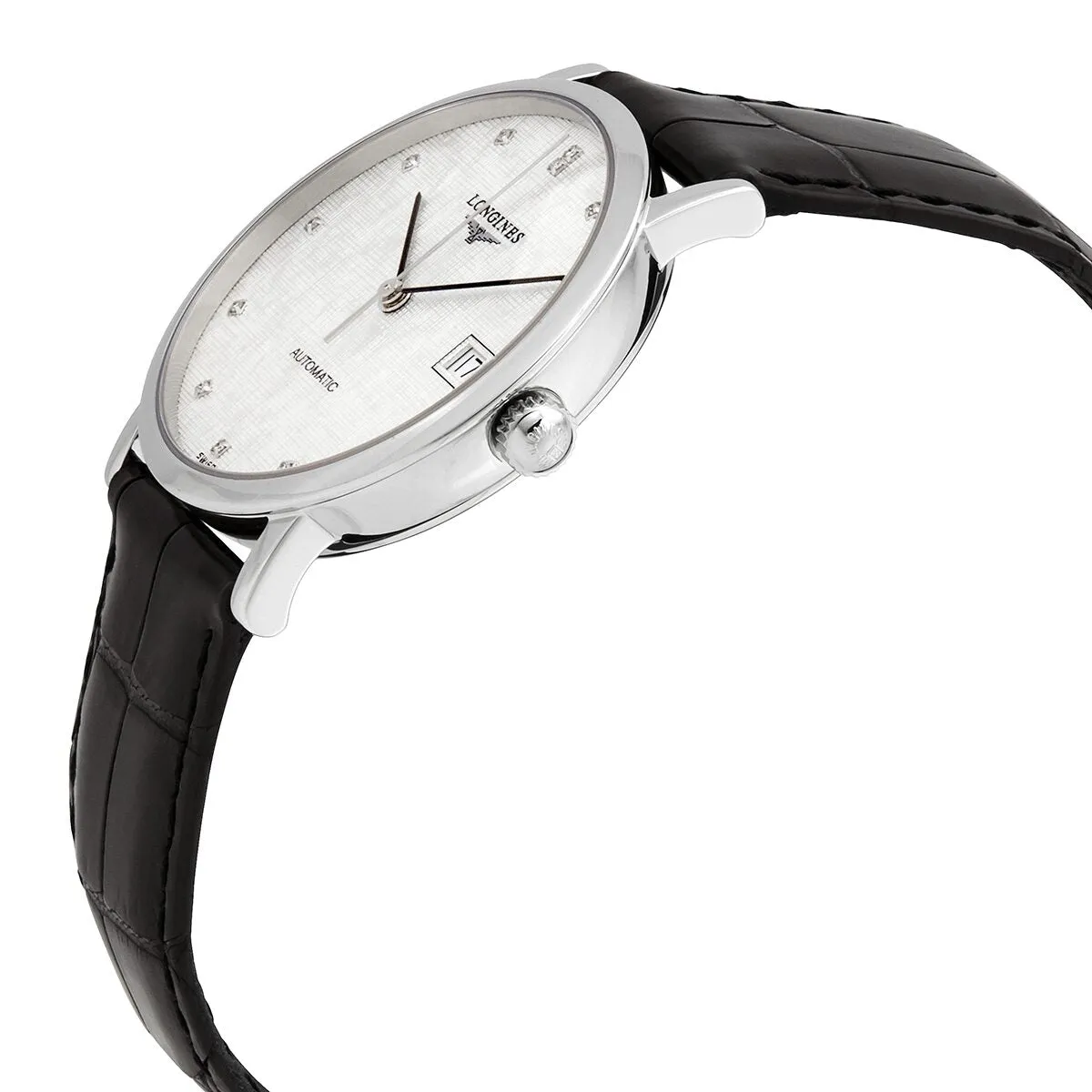 Longines Elegant Automatic Diamond Grey Dial Ladies Watch L4.809.4.77.2