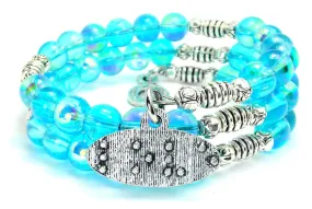 Love In Braille Sea Siren Ocean Glass Wrap Bracelet