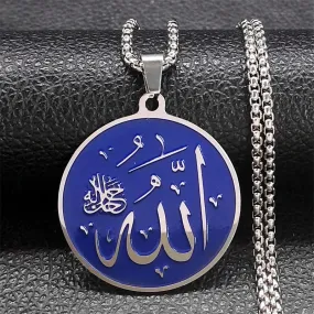 Luck Arabic God Allah Pendant Necklaces Men/Women Stainless Steel Muslim Islam Quran Necklace