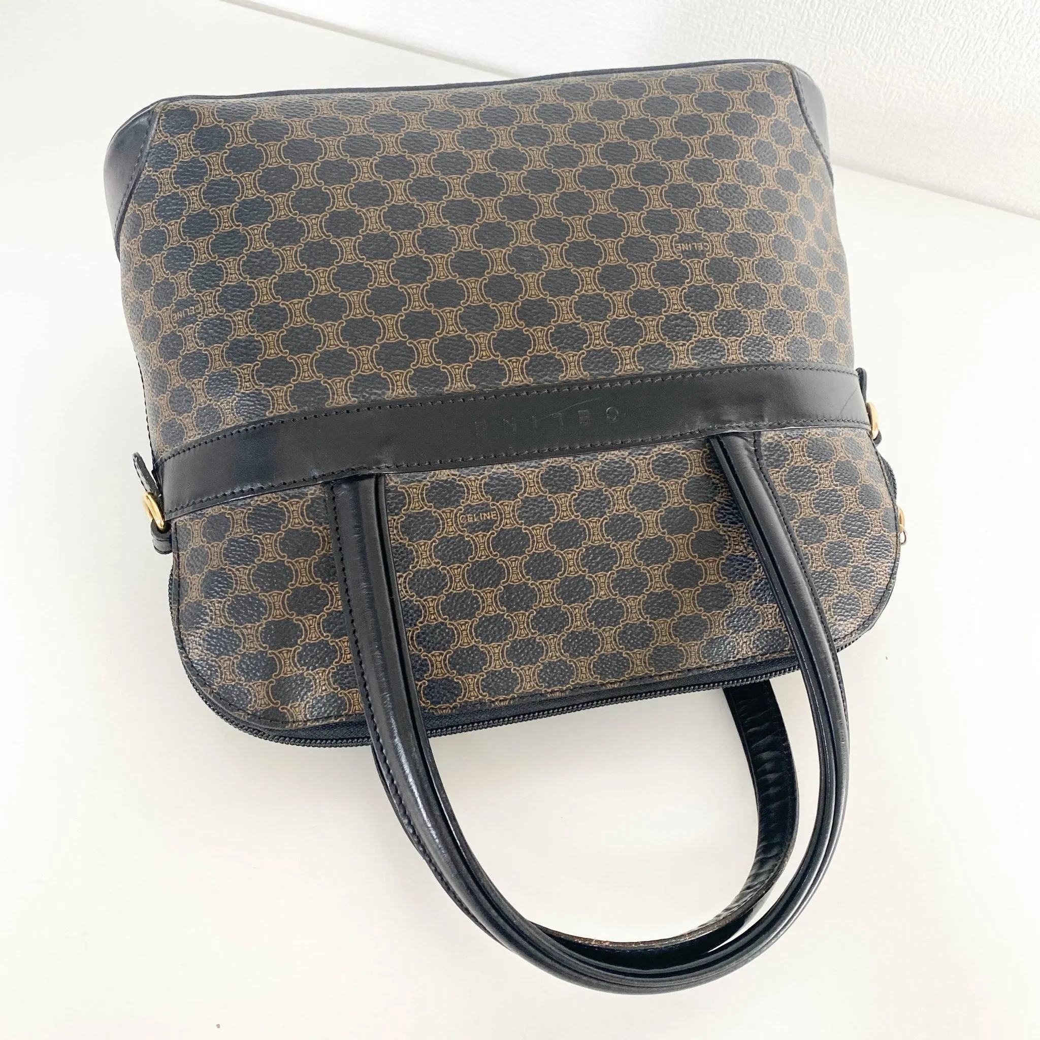 Macadam Triomphe Black Canvas Handle Bag