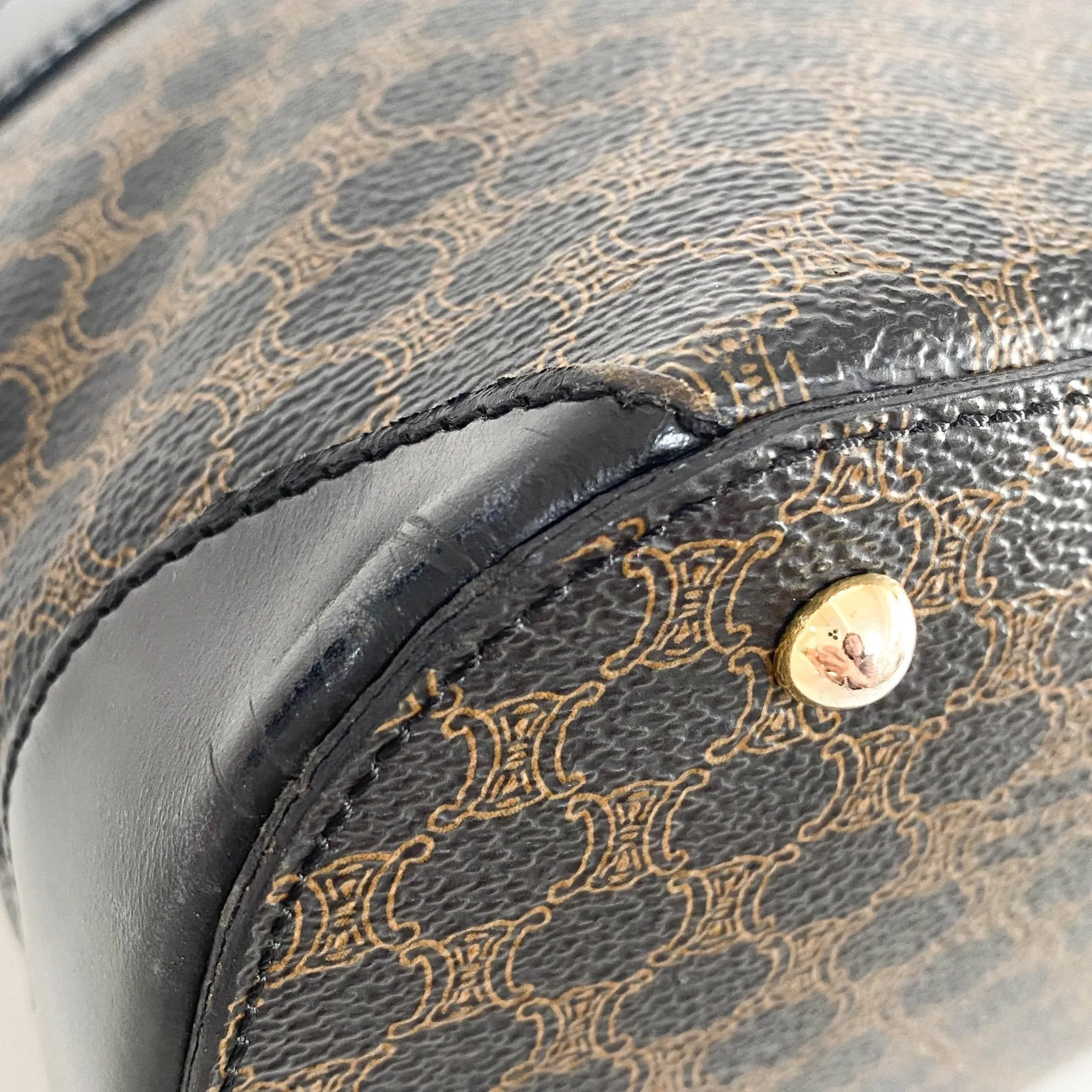 Macadam Triomphe Black Canvas Handle Bag