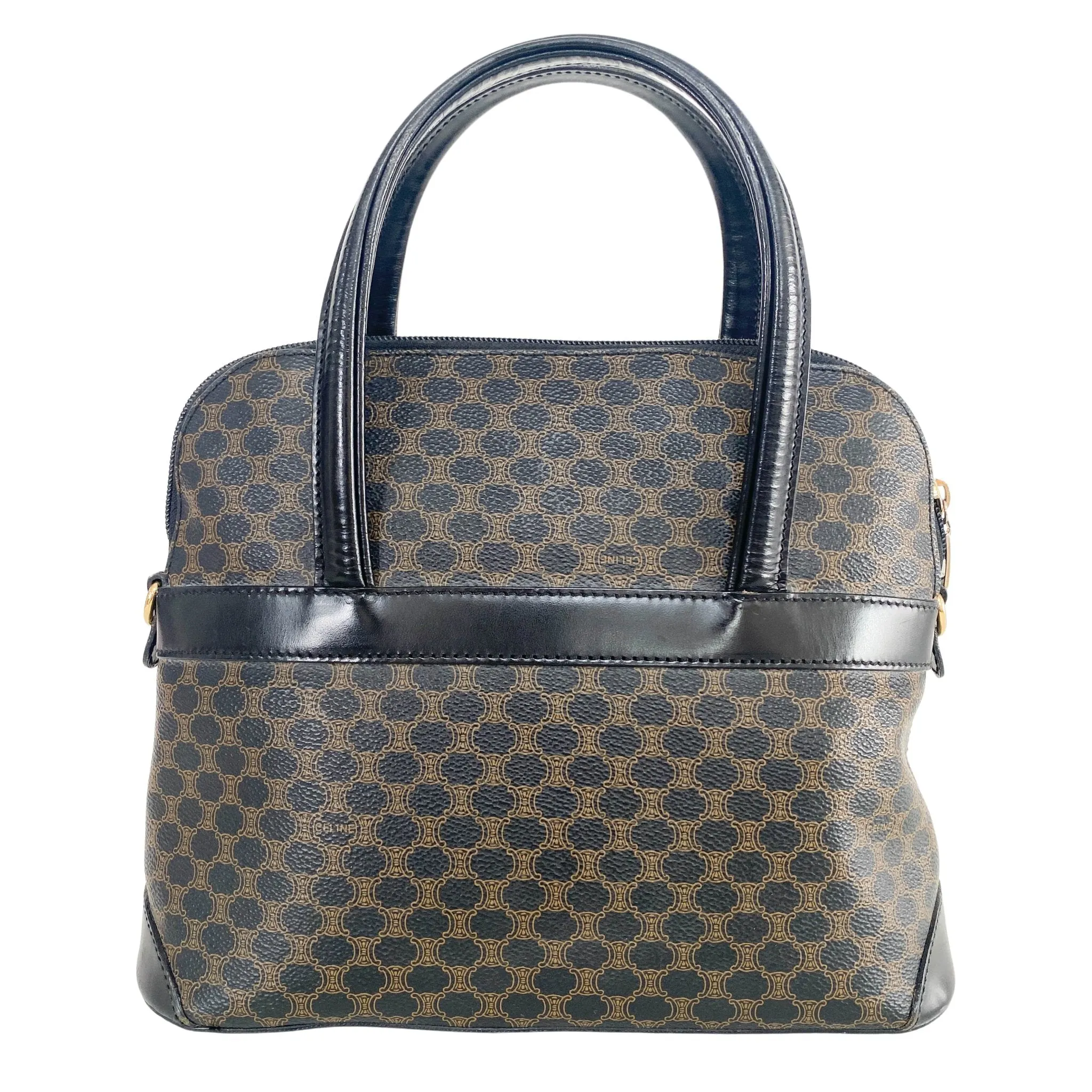 Macadam Triomphe Black Canvas Handle Bag