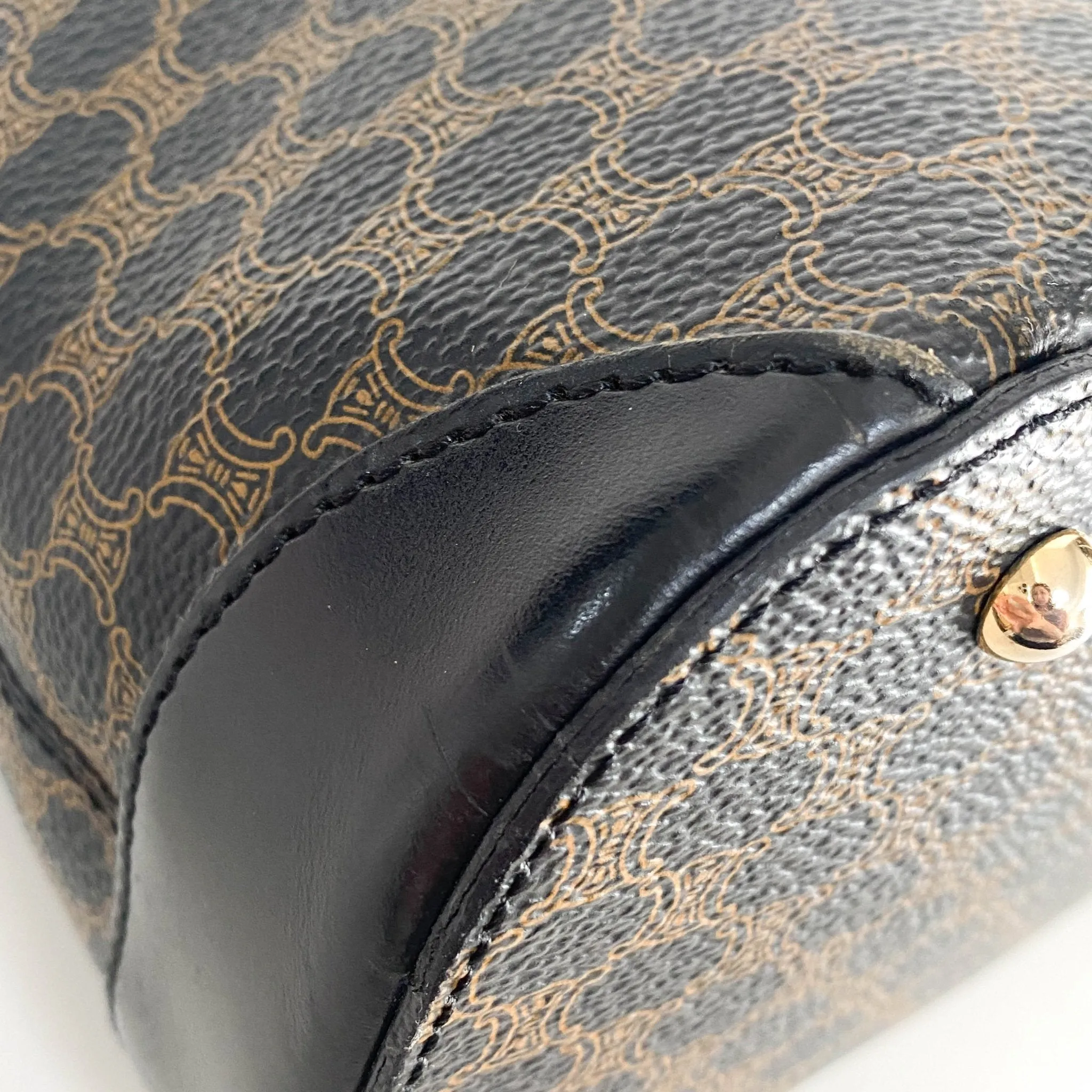 Macadam Triomphe Black Canvas Handle Bag