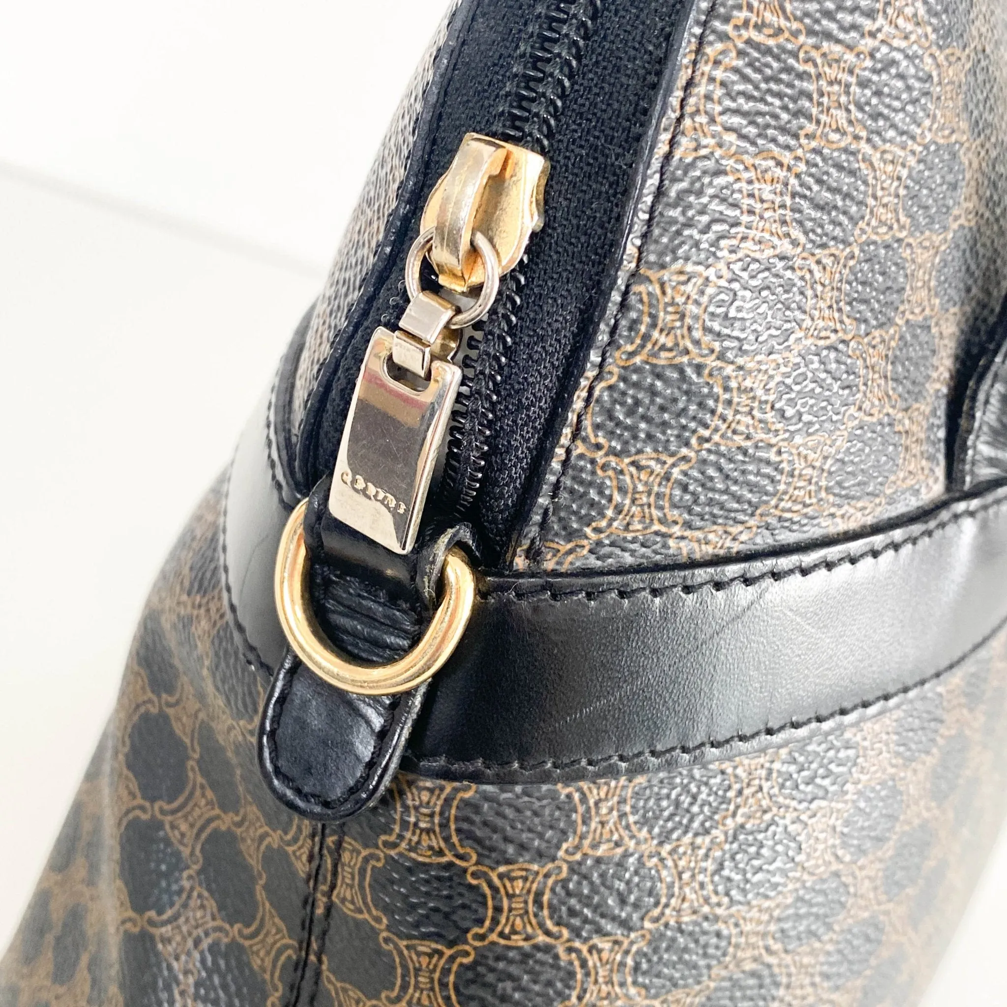 Macadam Triomphe Black Canvas Handle Bag