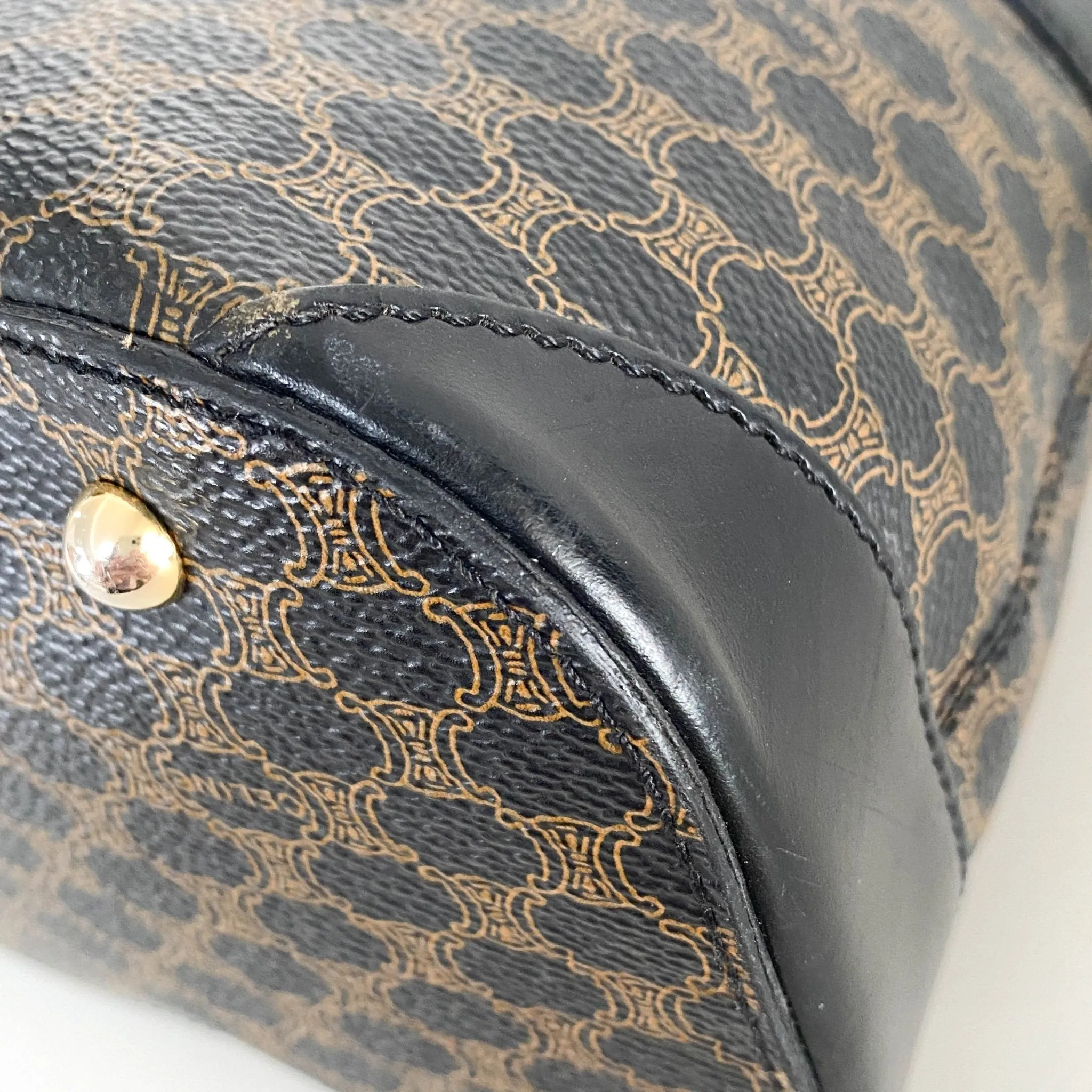 Macadam Triomphe Black Canvas Handle Bag