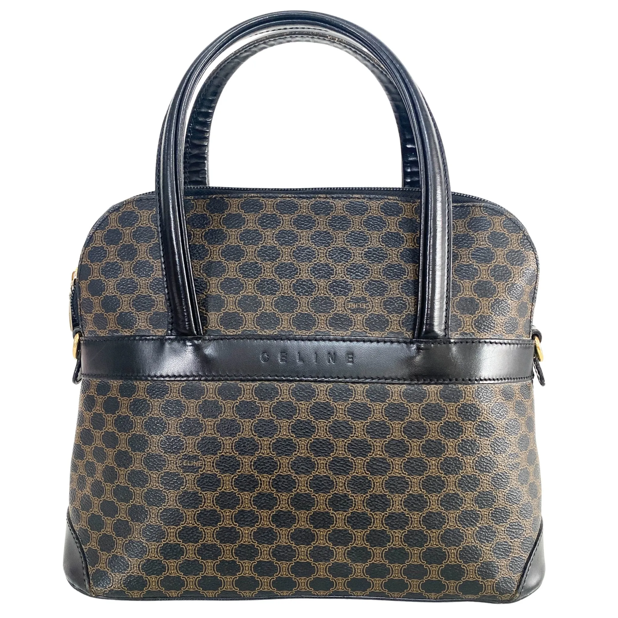 Macadam Triomphe Black Canvas Handle Bag