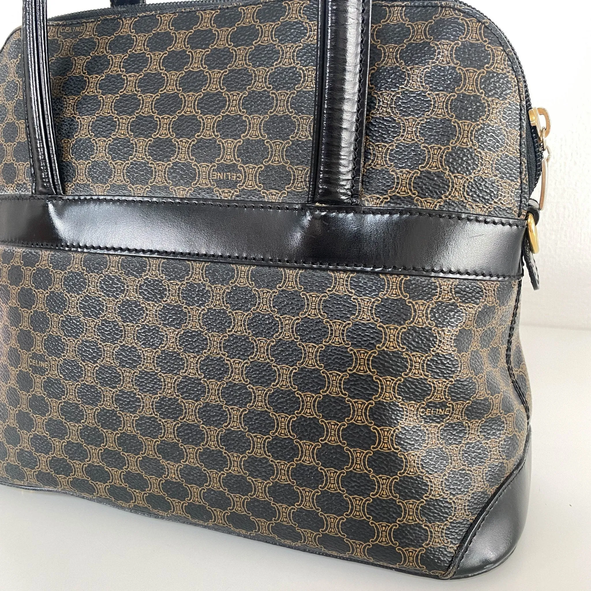 Macadam Triomphe Black Canvas Handle Bag