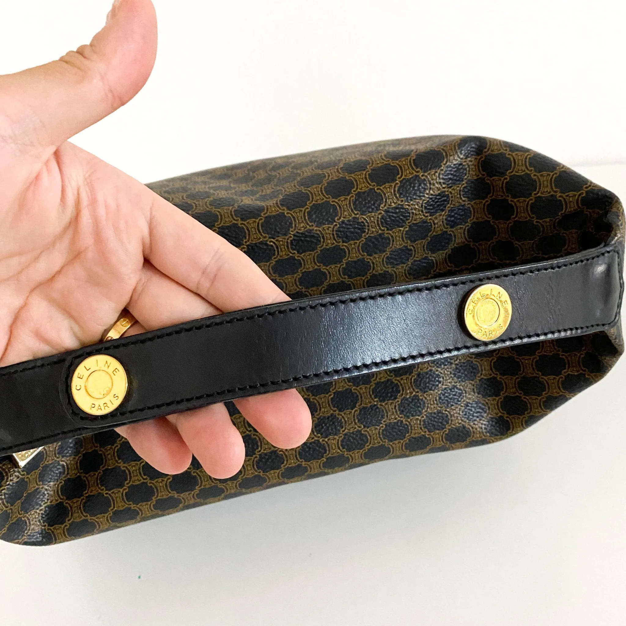 Macadam Triomphe Handle Pouch Bag