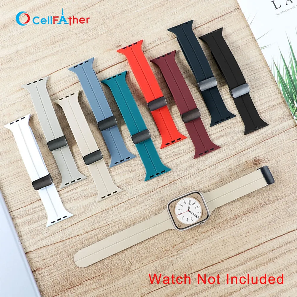 Magnetic silicone strap for Apple Watch 49mm-Starlight